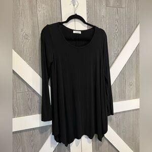 086. Esenchel BLong Sleeve Tunic/Dress Black  M